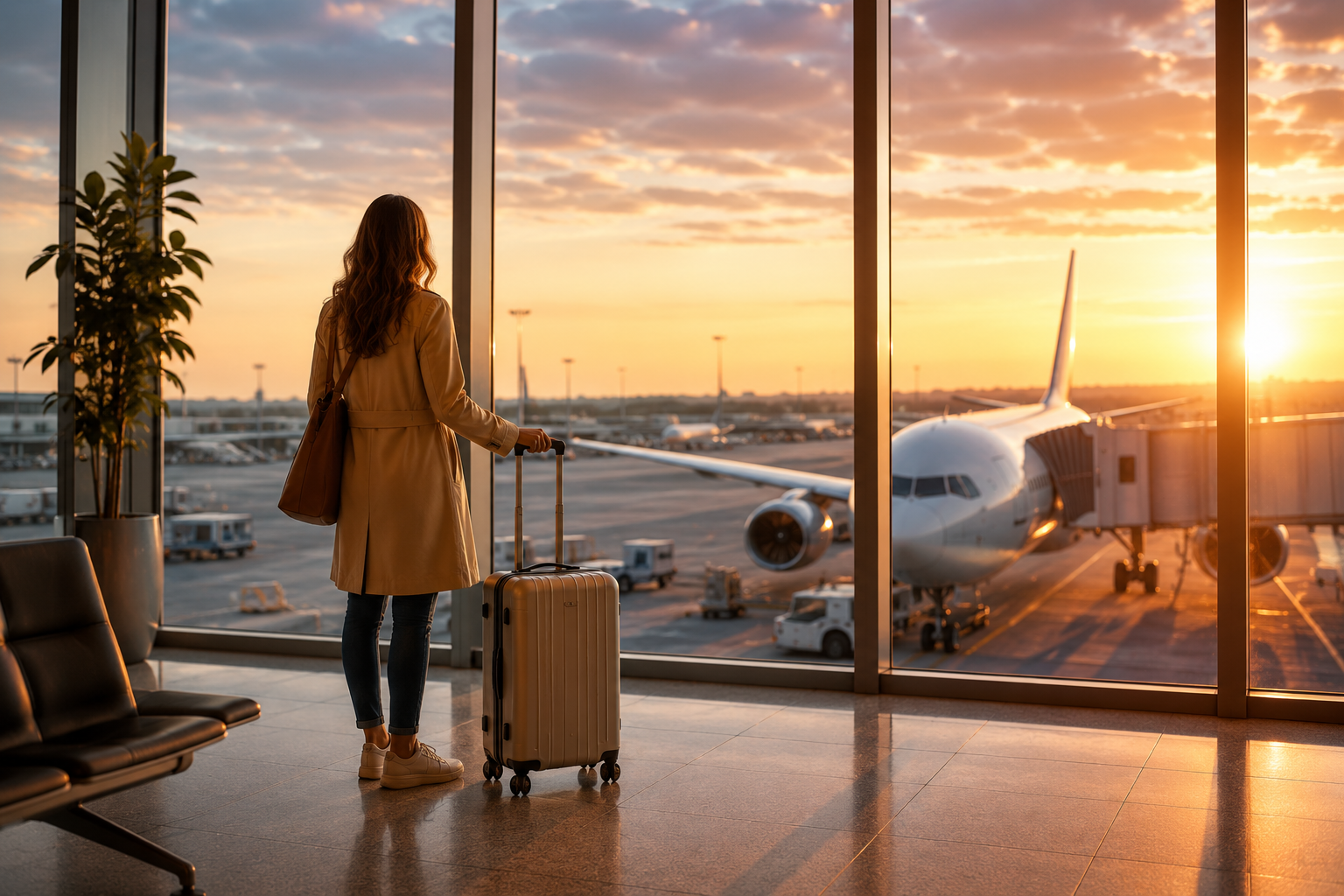 Beginning a vacation at the airport