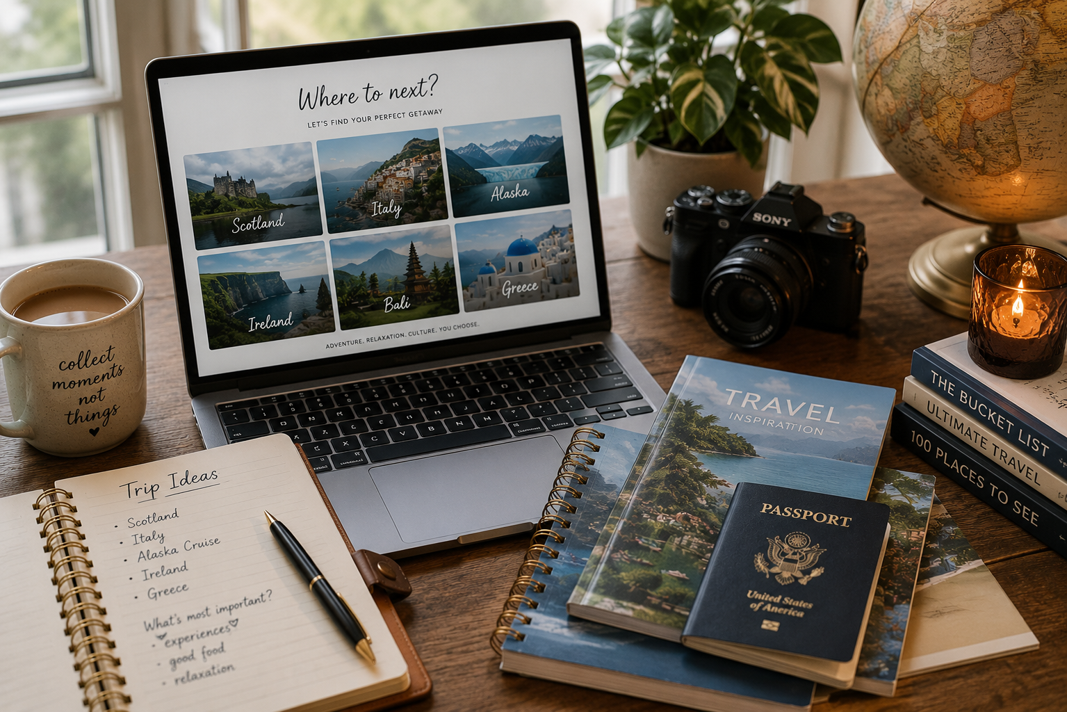 Travel advisor researching vacation possibilities
